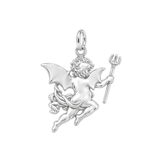 Little Devil Cherub Charm Bracelet – Personalized Couple Gift – back of the charm, engraving area