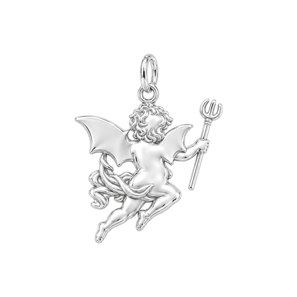 Little Devil Cherub Charm Bracelet – Personalized Couple Gift – back of the charm, engraving area
