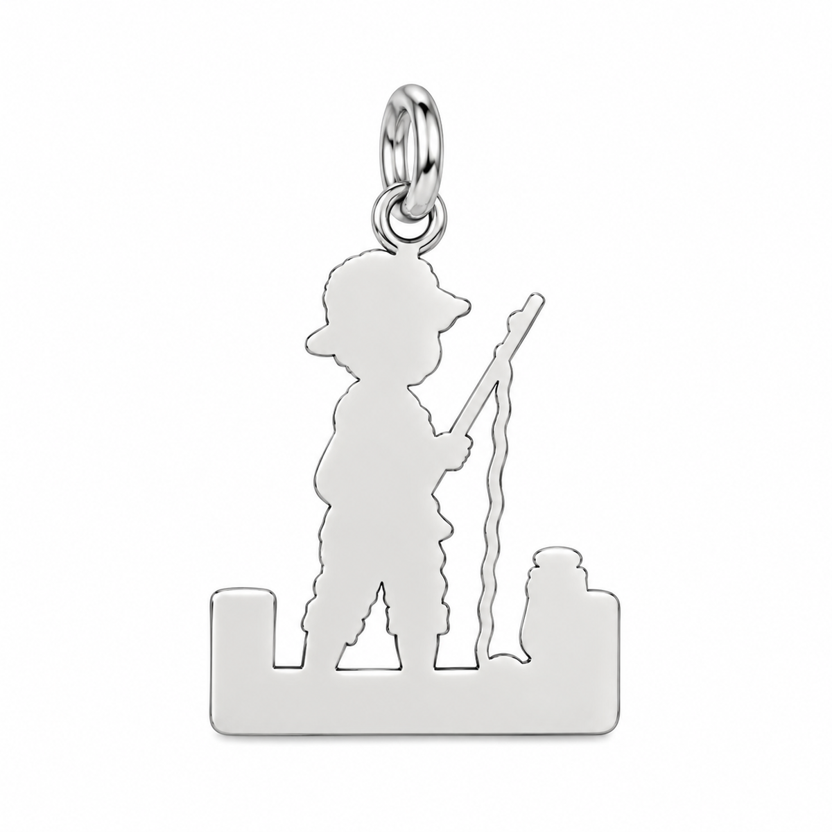 Little Fisherman Charm Bracelet – Personalized baby fishing Gift – back of the charm, engraving area