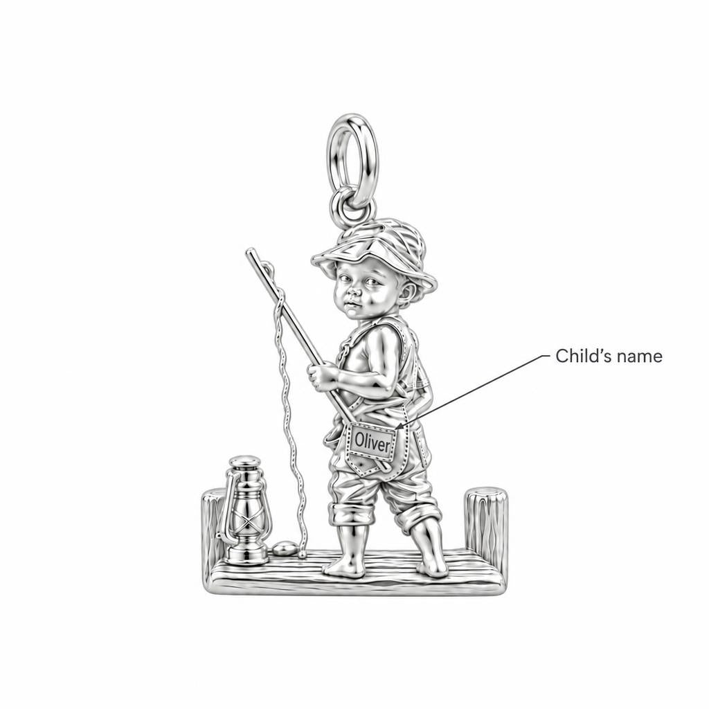Little Fisherman Charm Bracelet – Personalized baby fishing Gift – personalization guide