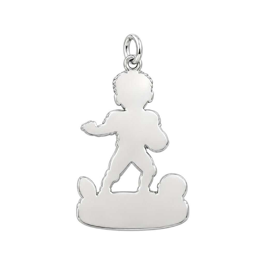 Little Football Star Charm Bracelet – Personalized Mom Gift – back of the charm, engraving area