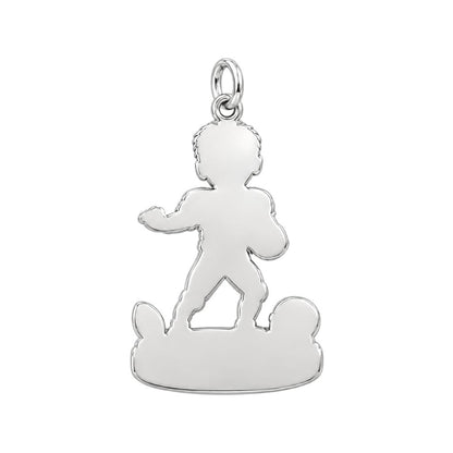 Little Football Star Charm Bracelet – Personalized Mom Gift – back of the charm, engraving area