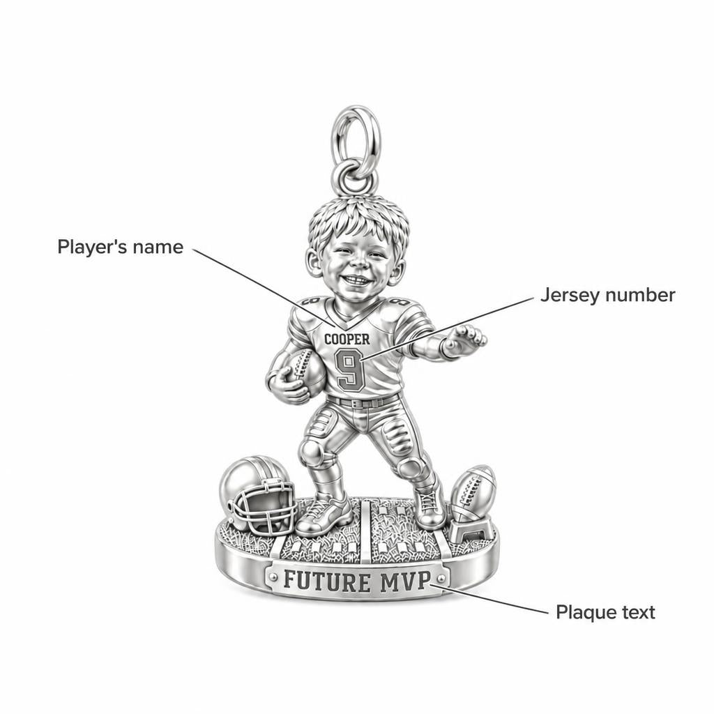 Little Football Star Charm Bracelet – Personalized Mom Gift – personalization guide