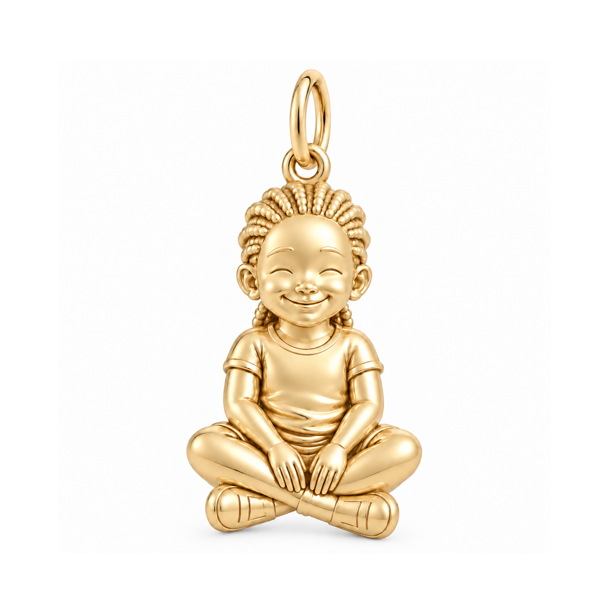 Curvy / Cornrows / Gold — Little Girl Charm | little-girl-charm-2026-09-13