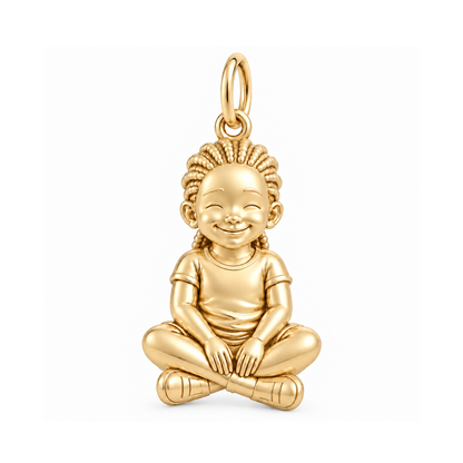 Curvy / Cornrows / Gold — Little Girl Charm | little-girl-charm-2026-09-13