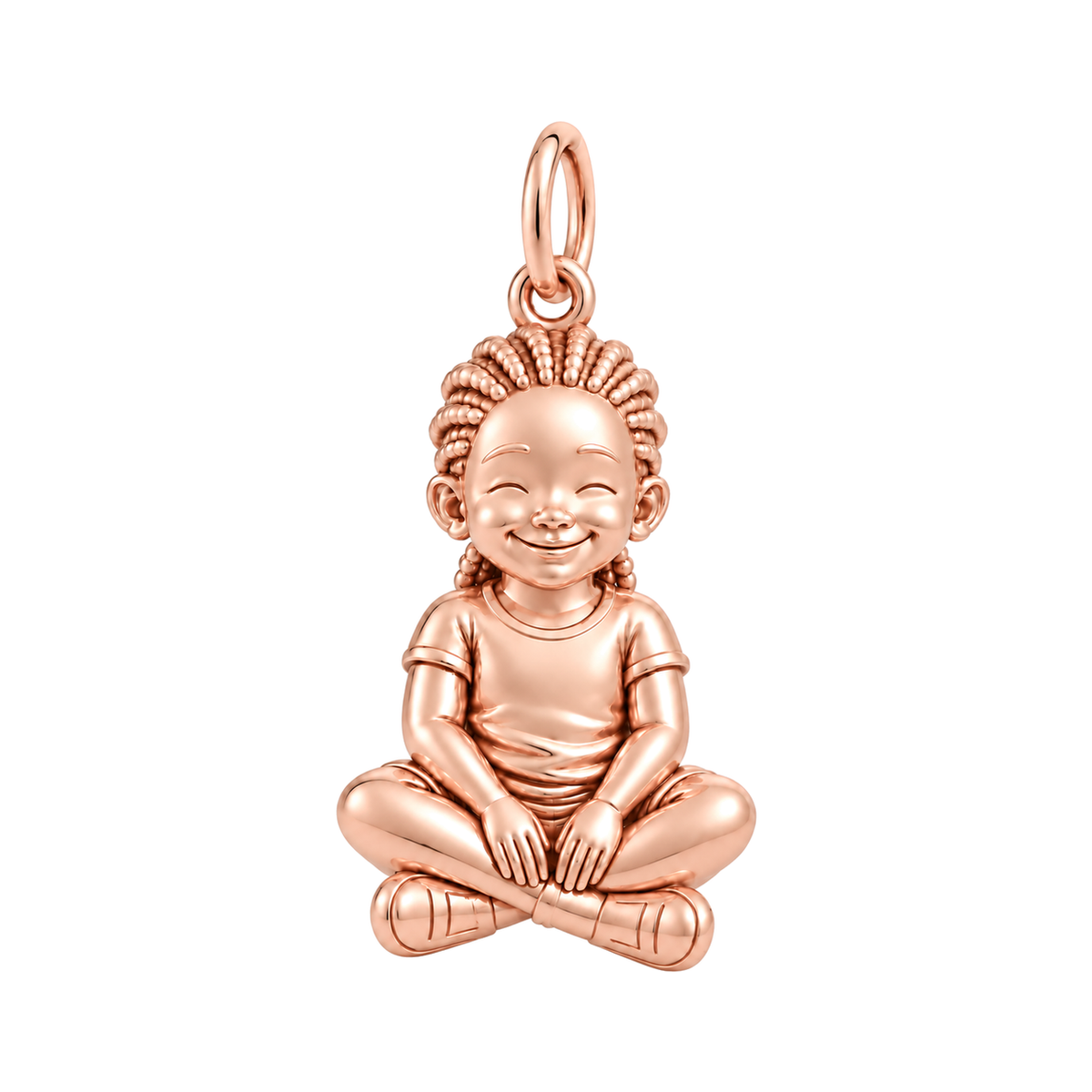 Curvy / Cornrows / Rose Gold — Little Girl Charm | little-girl-charm-2026-09-13