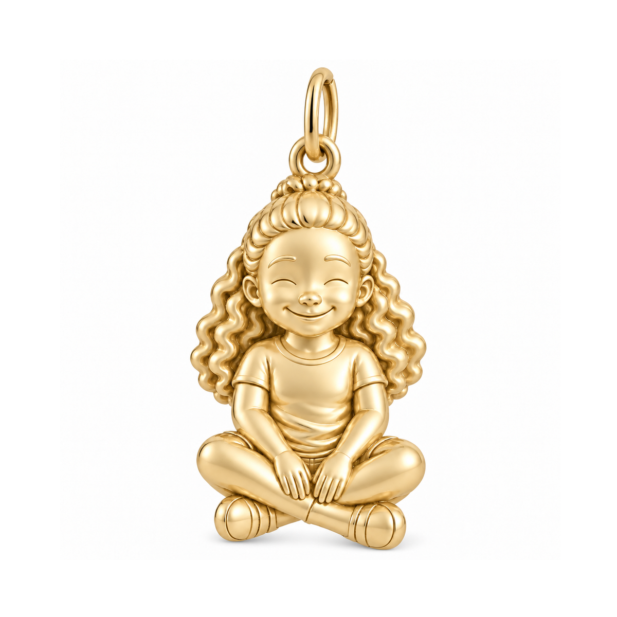 Curvy / Half-Up Curls / Gold — Little Girl Charm | little-girl-charm-2026-09-13