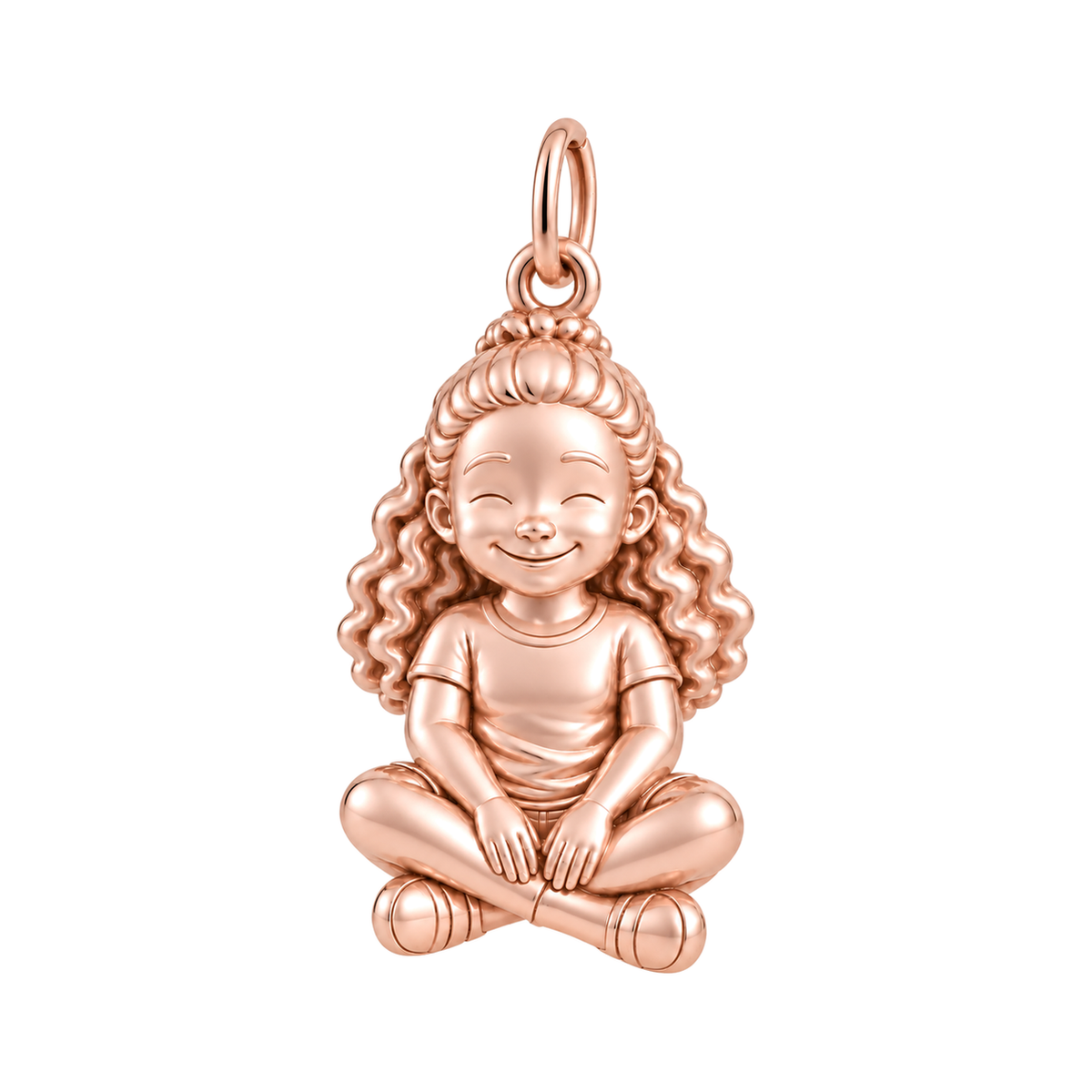 Curvy / Half-Up Curls / Rose Gold — Little Girl Charm | little-girl-charm-2026-09-13