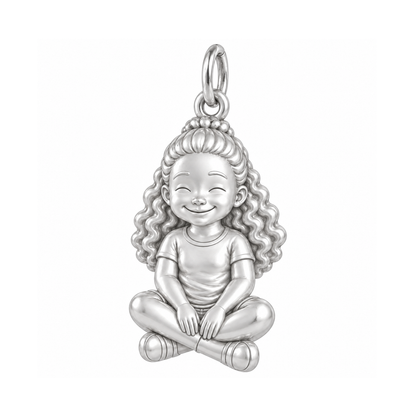Curvy / Half-Up Curls / Silver — Little Girl Charm | little-girl-charm-2026-09-13