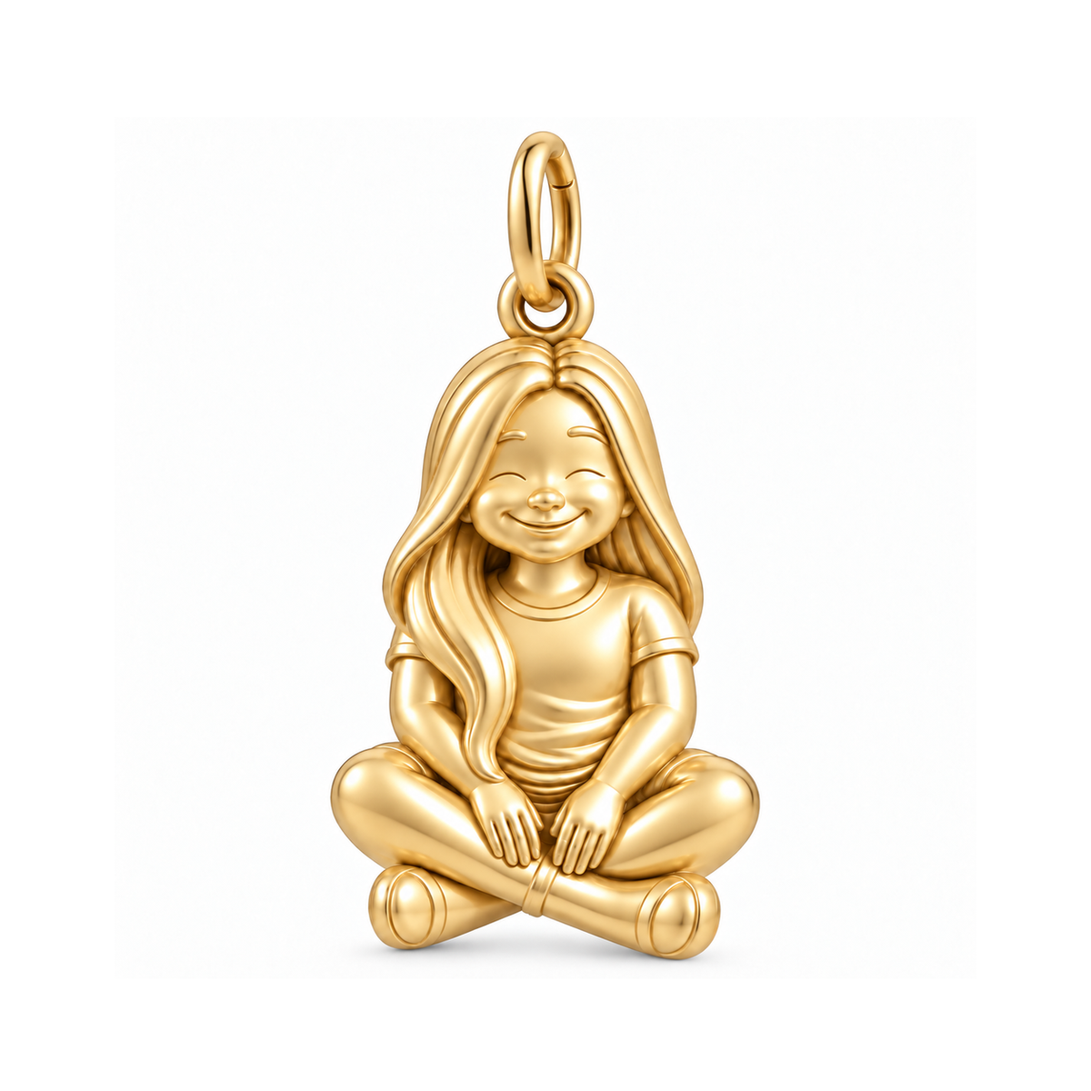 Curvy / Long Sleek Hair / Gold — Little Girl Charm | little-girl-charm-2026-09-13