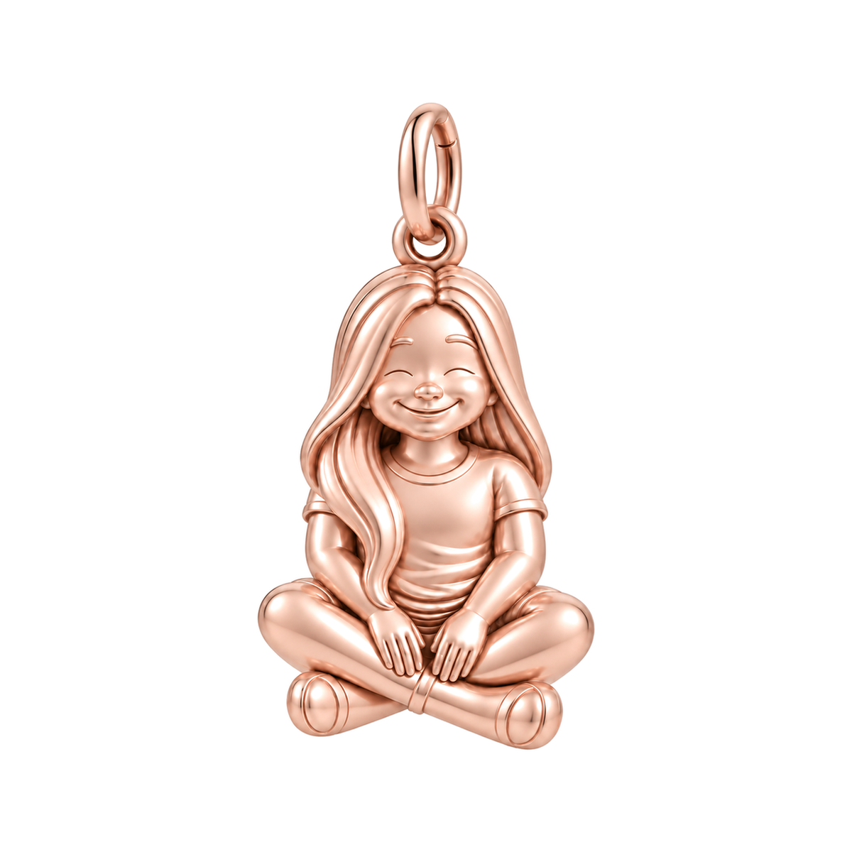 Curvy / Long Sleek Hair / Rose Gold — Little Girl Charm | little-girl-charm-2026-09-13