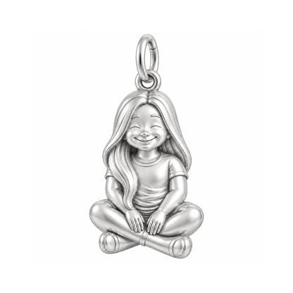 Curvy / Long Sleek Hair / Silver — Little Girl Charm | little-girl-charm-2026-09-13