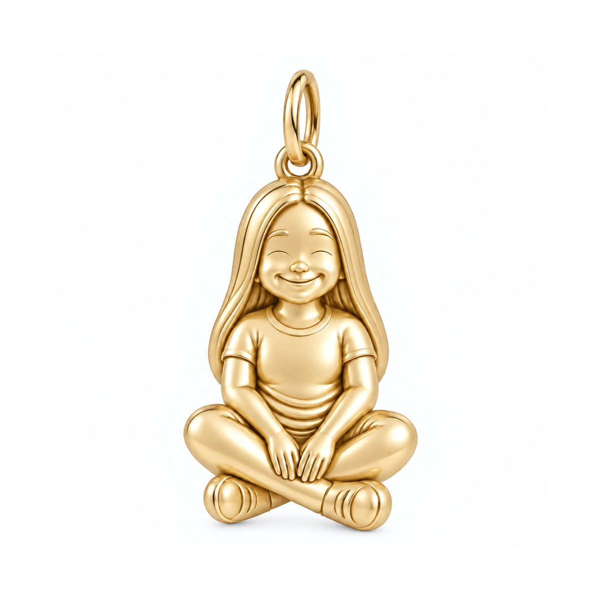 Curvy / Long Straight Hair / Gold — Little Girl Charm | little-girl-charm-2026-09-13