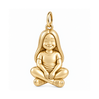 Curvy / Long Straight Hair / Gold — Little Girl Charm | little-girl-charm-2026-09-13