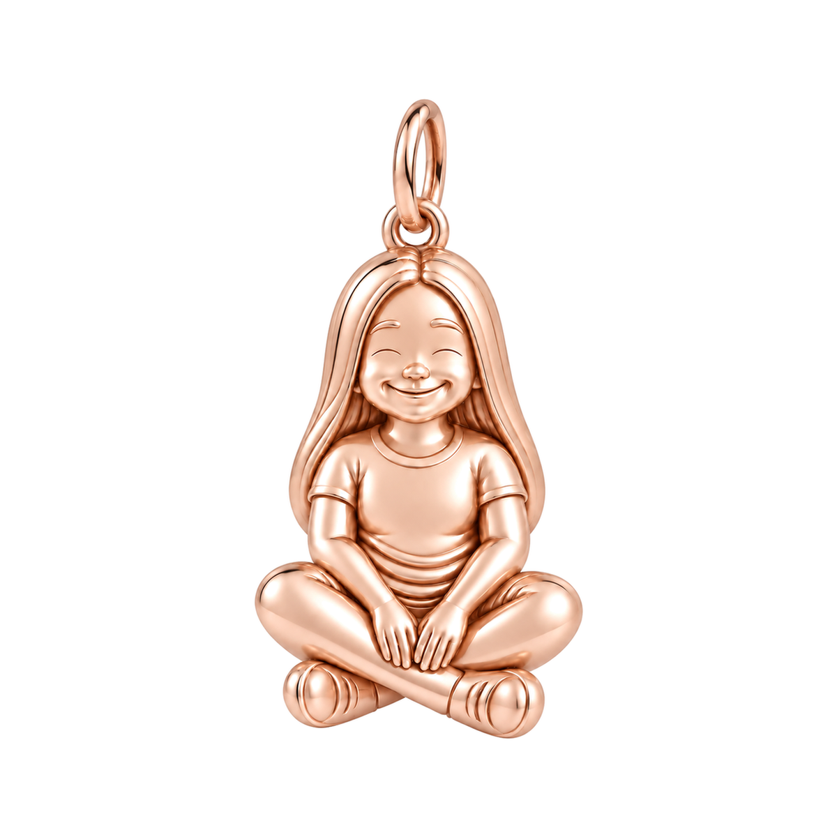 Curvy / Long Straight Hair / Rose Gold — Little Girl Charm | little-girl-charm-2026-09-13