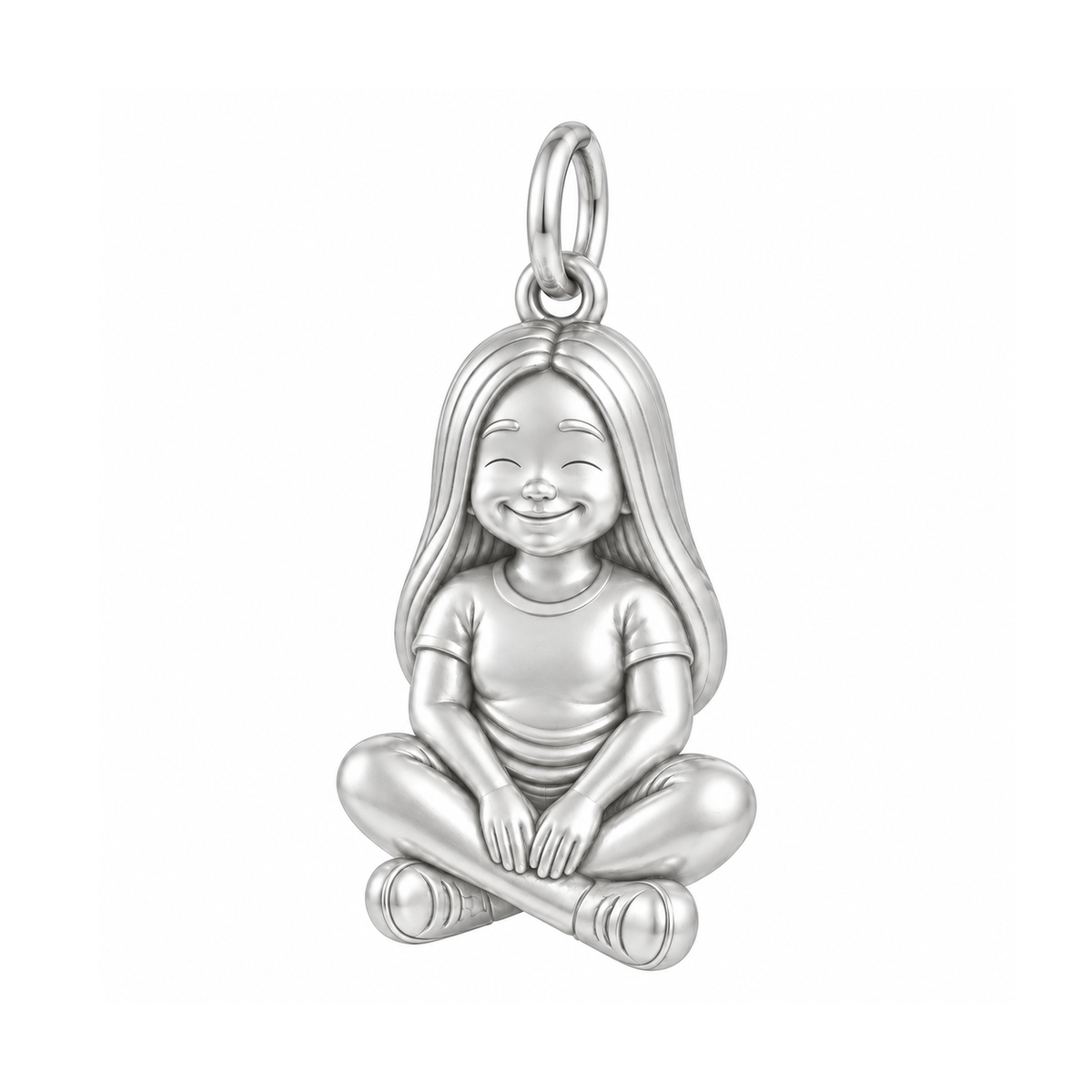 Curvy / Long Straight Hair / Silver — Little Girl Charm | little-girl-charm-2026-09-13