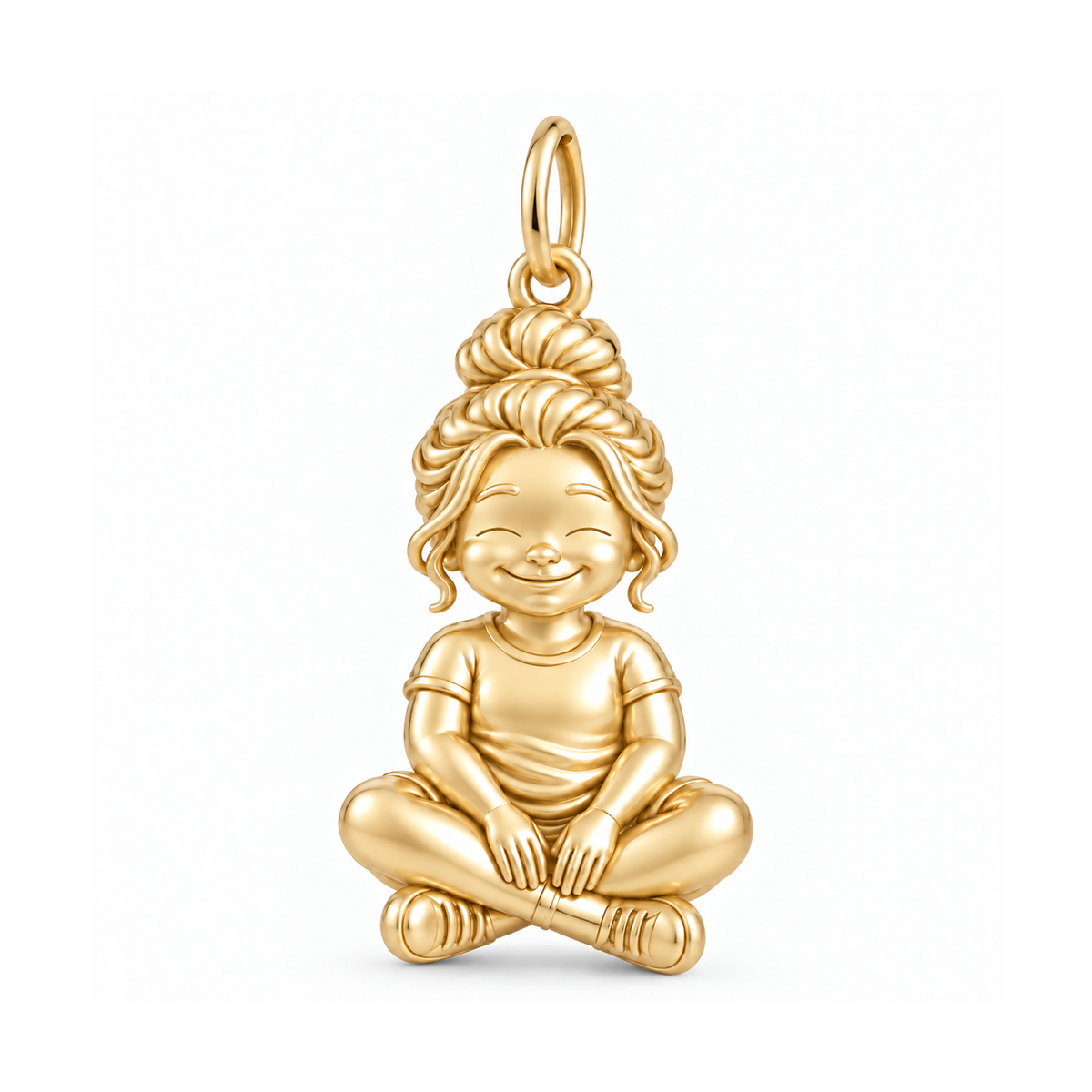 Curvy / Messy Bun / Gold — Little Girl Charm | little-girl-charm-2026-09-13