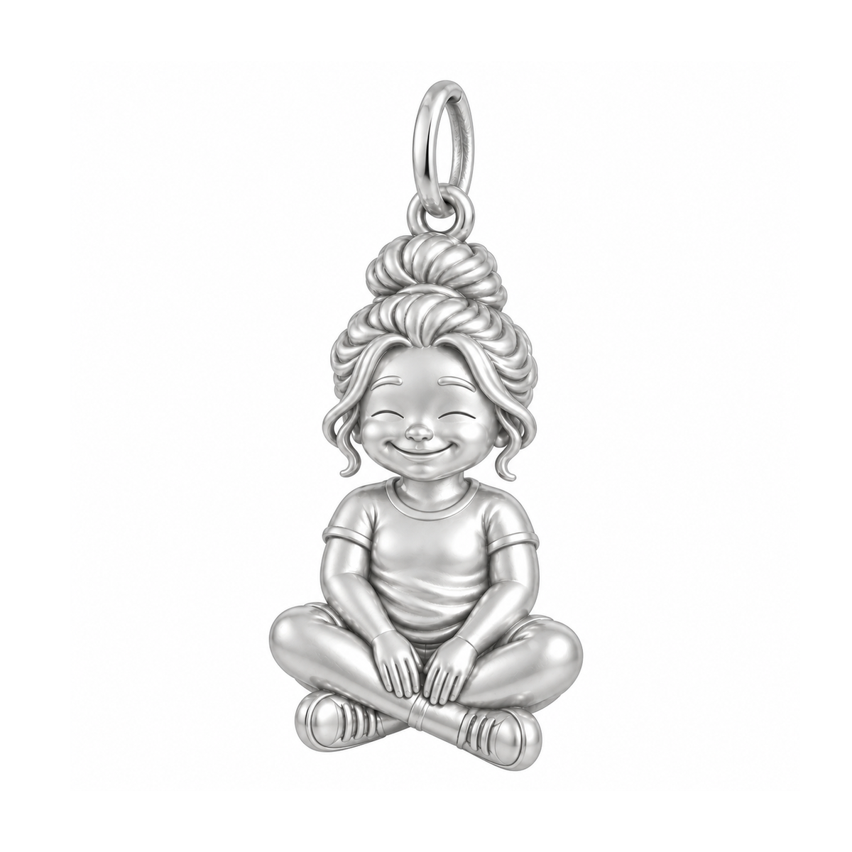 Curvy / Messy Bun / Silver — Little Girl Charm | little-girl-charm-2026-09-13