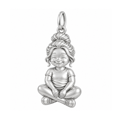 Curvy / Messy Bun / Silver — Little Girl Charm | little-girl-charm-2026-09-13