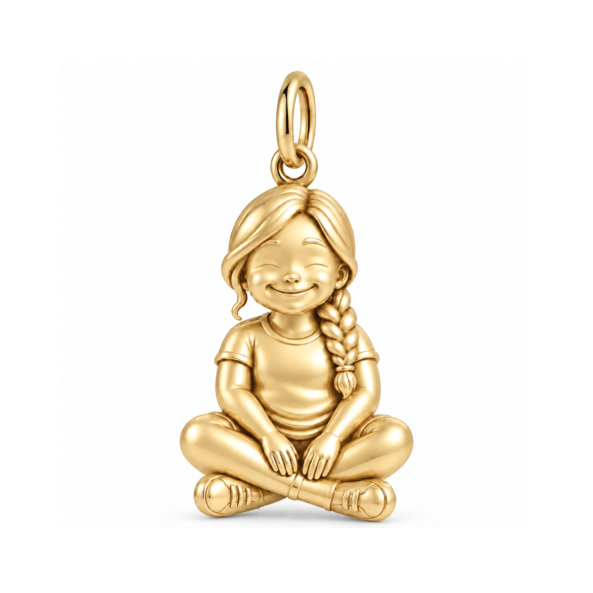Curvy / Side Braid / Gold — Little Girl Charm | little-girl-charm-2026-09-13
