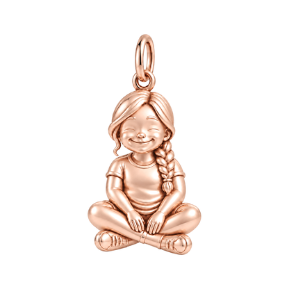 Curvy / Side Braid / Rose Gold — Little Girl Charm | little-girl-charm-2026-09-13