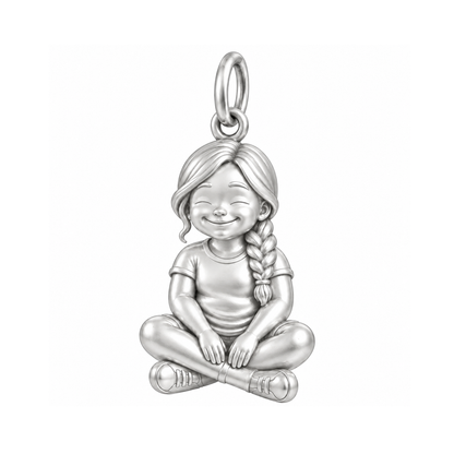 Curvy / Side Braid / Silver — Little Girl Charm | little-girl-charm-2026-09-13
