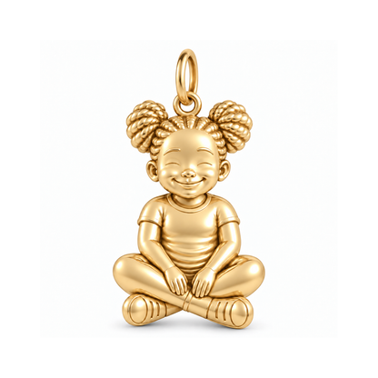 Curvy / Space Buns / Gold — Little Girl Charm | little-girl-charm-2026-09-13