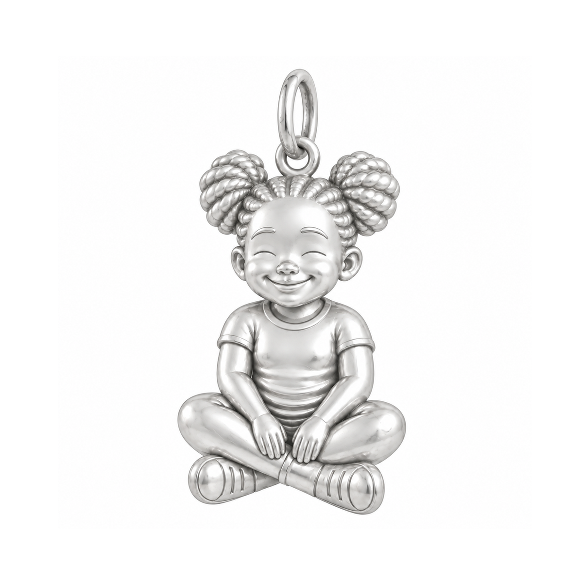 Curvy / Space Buns / Silver — Little Girl Charm | little-girl-charm-2026-09-13