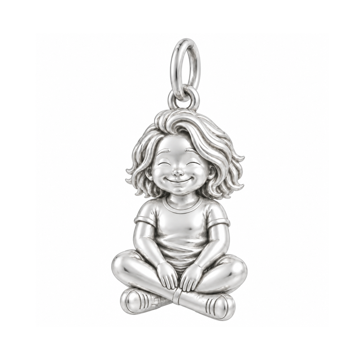 Curvy / Tousled Bob / Silver — Little Girl Charm | little-girl-charm-2026-09-13