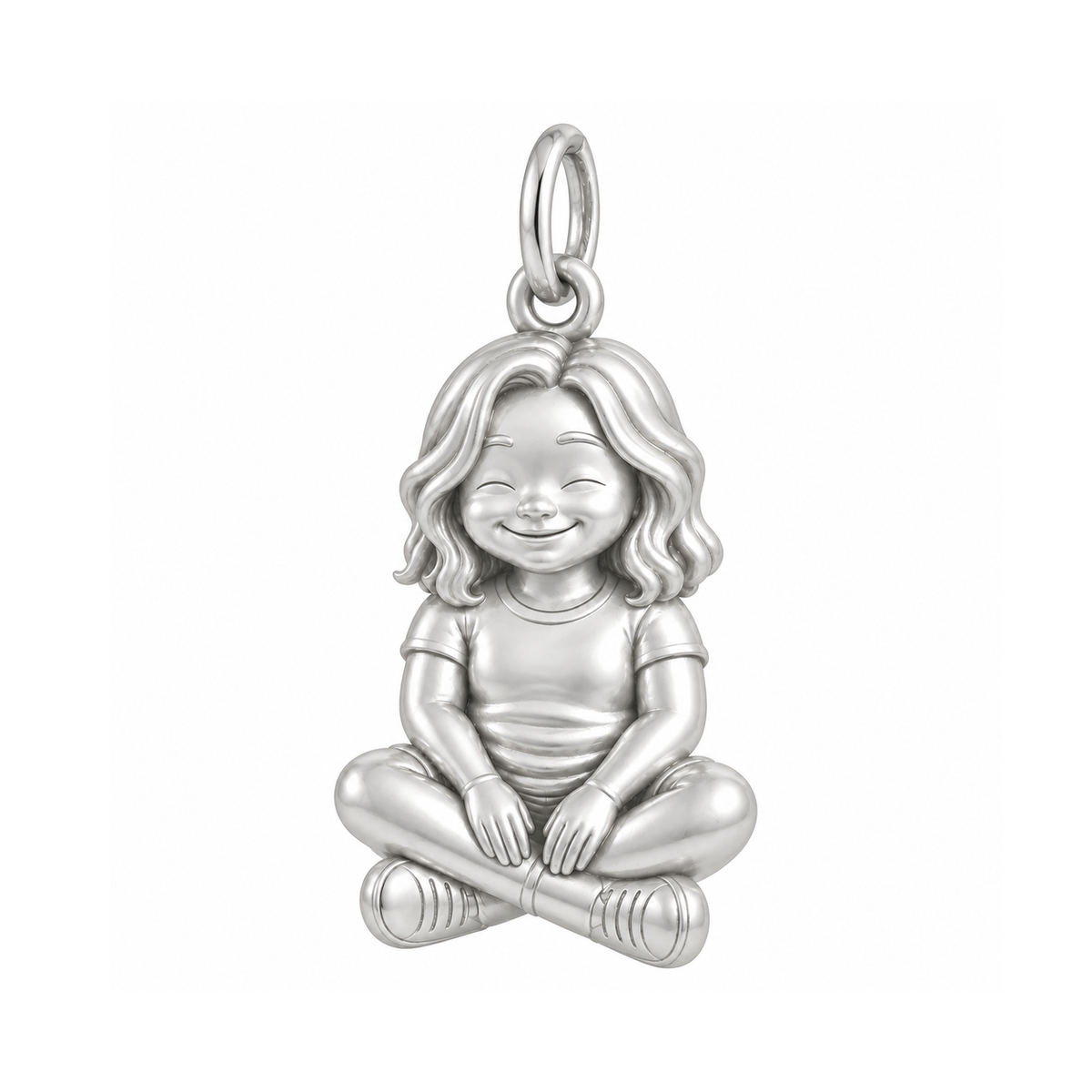 Curvy / Wavy Lob / Silver — Little Girl Charm | little-girl-charm-2026-09-13
