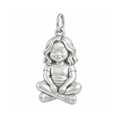 Curvy / Wavy Lob / Silver — Little Girl Charm | little-girl-charm-2026-09-13