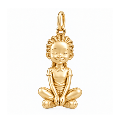 Slim / Cornrows / Gold — Little Girl Charm | little-girl-charm-2026-09-13