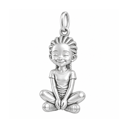 Slim / Cornrows / Silver — Little Girl Charm | little-girl-charm-2026-09-13