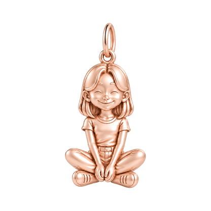 Slim / Curtain Bangs Lob / Rose Gold — Little Girl Charm | little-girl-charm-2026-09-13