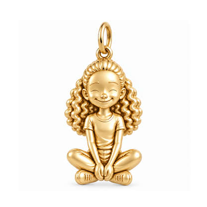 Slim / Half-Up Curls / Gold — Little Girl Charm | little-girl-charm-2026-09-13
