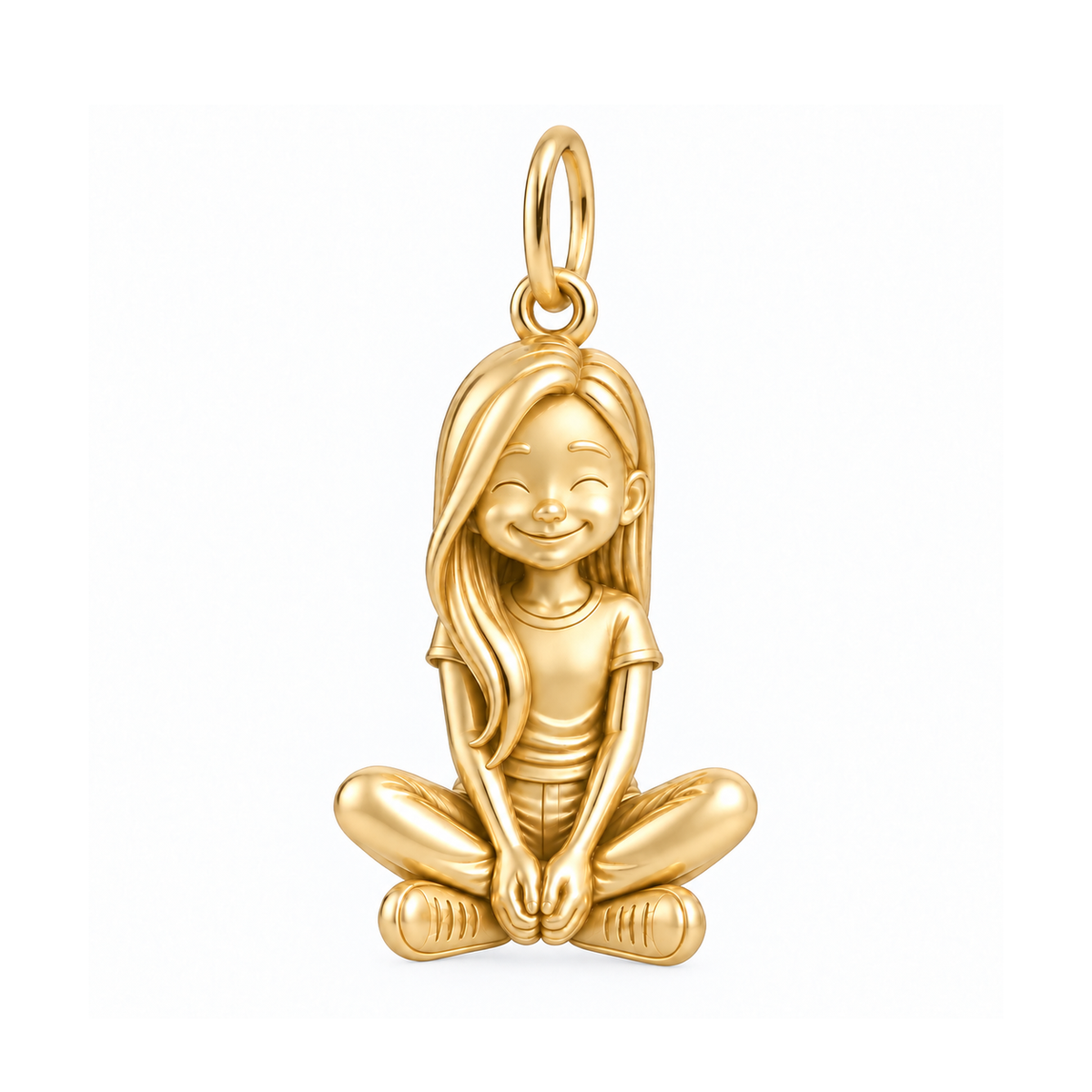 Slim / Long Sleek Hair / Gold — Little Girl Charm | little-girl-charm-2026-09-13