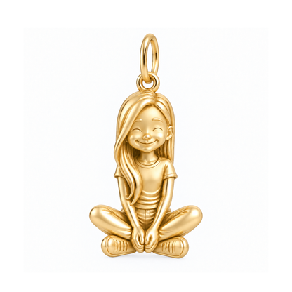 Slim / Long Sleek Hair / Gold — Little Girl Charm | little-girl-charm-2026-09-13