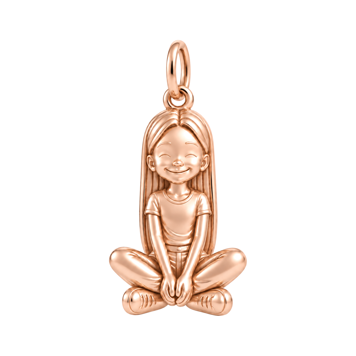 Slim / Long Straight Hair / Rose Gold — Little Girl Charm | little-girl-charm-2026-09-13