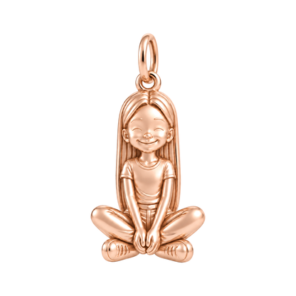 Slim / Long Straight Hair / Rose Gold — Little Girl Charm | little-girl-charm-2026-09-13
