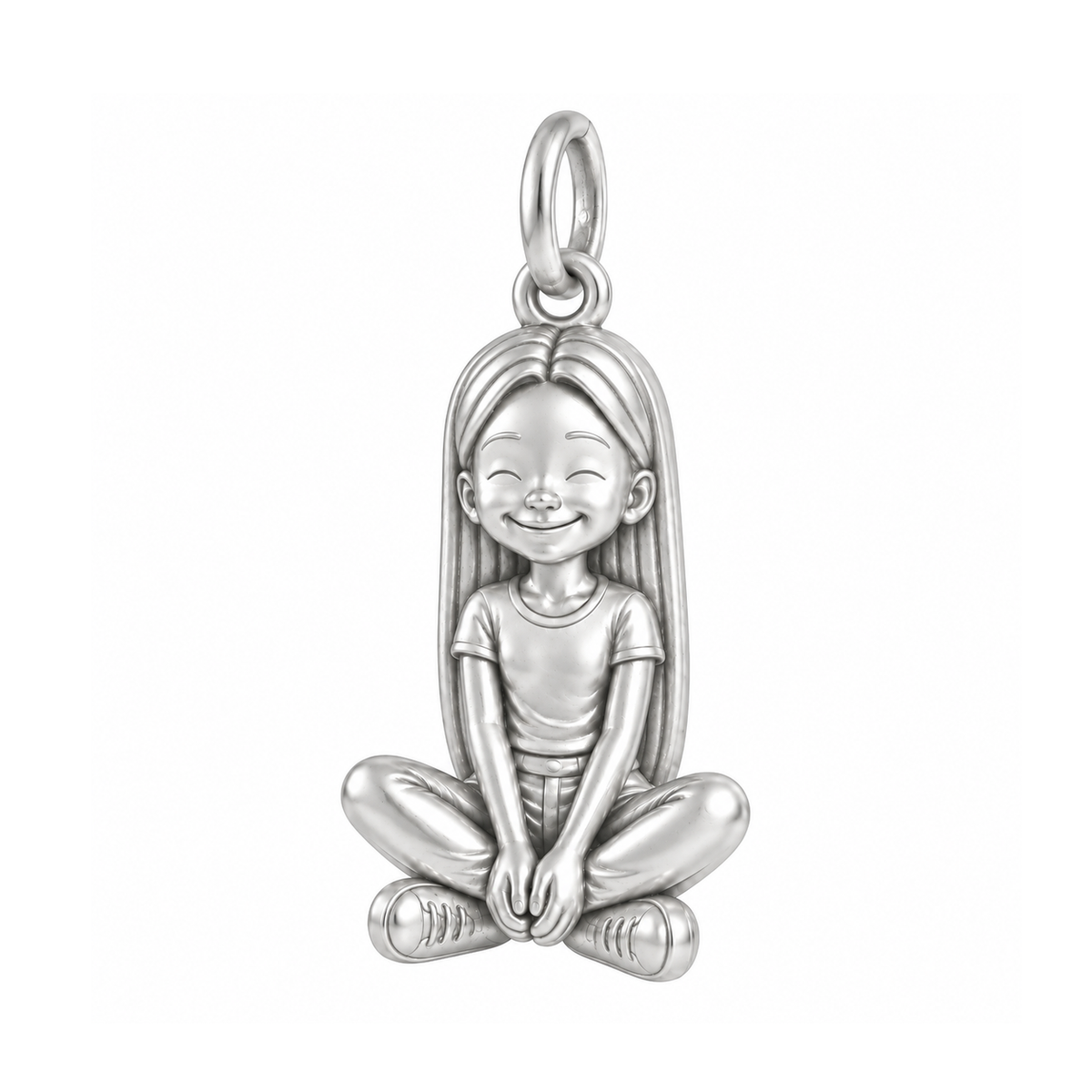 Slim / Long Straight Hair / Silver — Little Girl Charm | little-girl-charm-2026-09-13