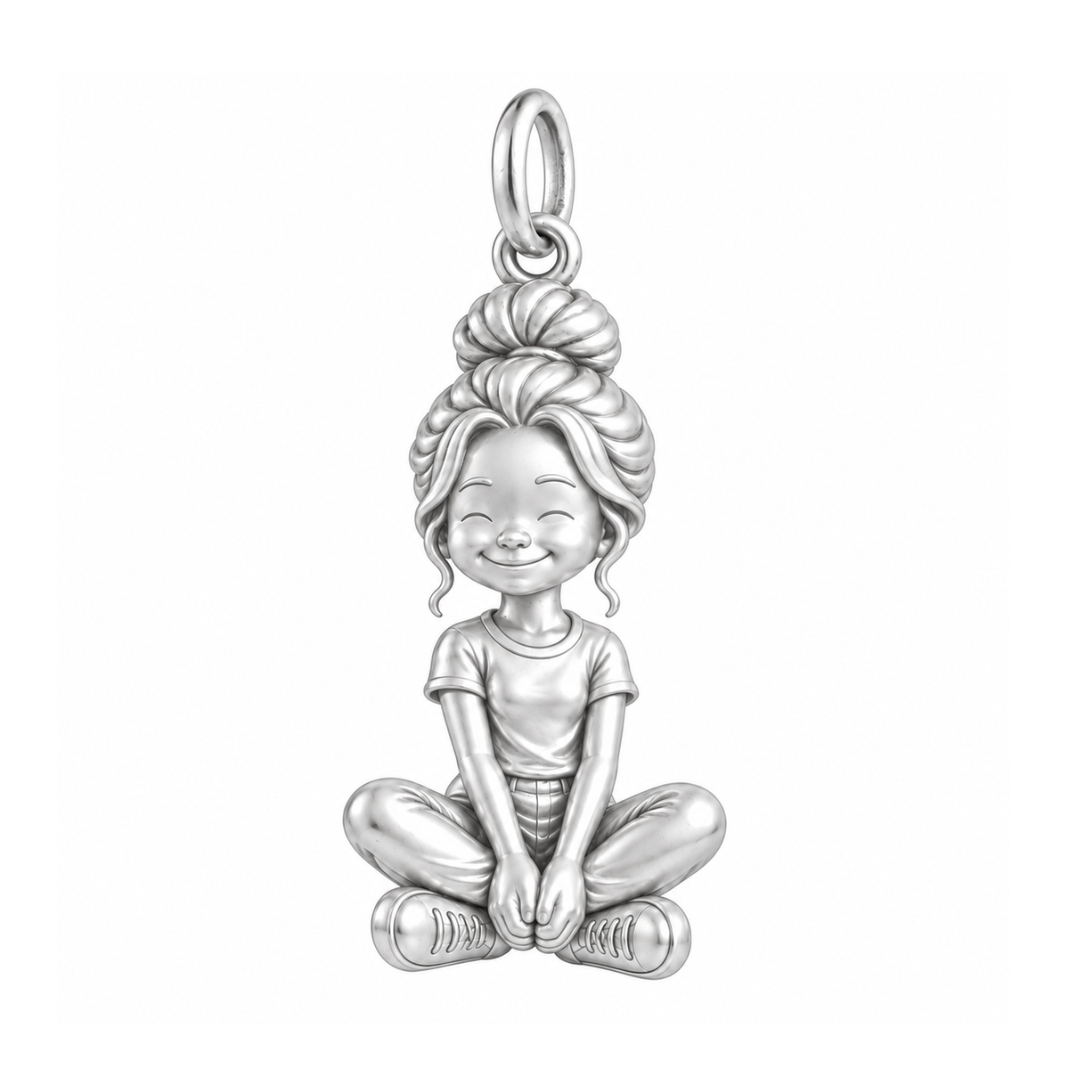 Slim / Messy Bun / Silver — Little Girl Charm | little-girl-charm-2026-09-13