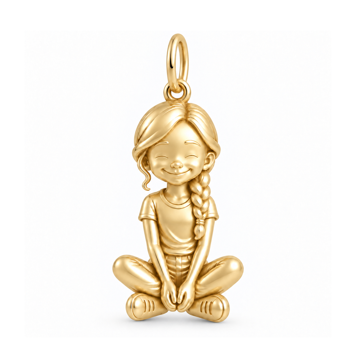 Slim / Side Braid / Gold — Little Girl Charm | little-girl-charm-2026-09-13