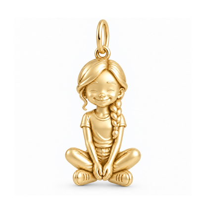Slim / Side Braid / Gold — Little Girl Charm | little-girl-charm-2026-09-13