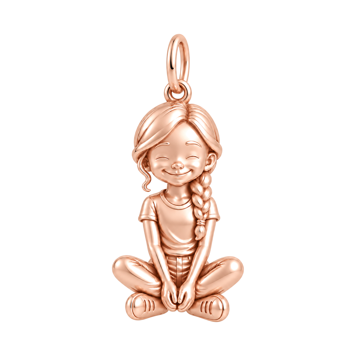 Slim / Side Braid / Rose Gold — Little Girl Charm | little-girl-charm-2026-09-13