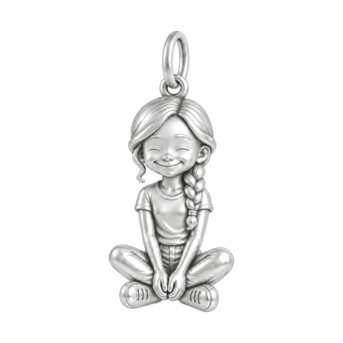 Slim / Side Braid / Silver — Little Girl Charm | little-girl-charm-2026-09-13