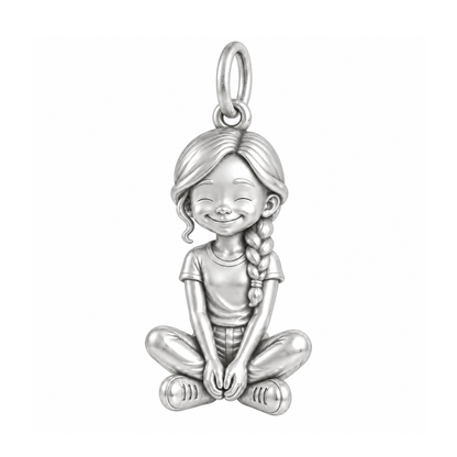 Slim / Side Braid / Silver — Little Girl Charm | little-girl-charm-2026-09-13