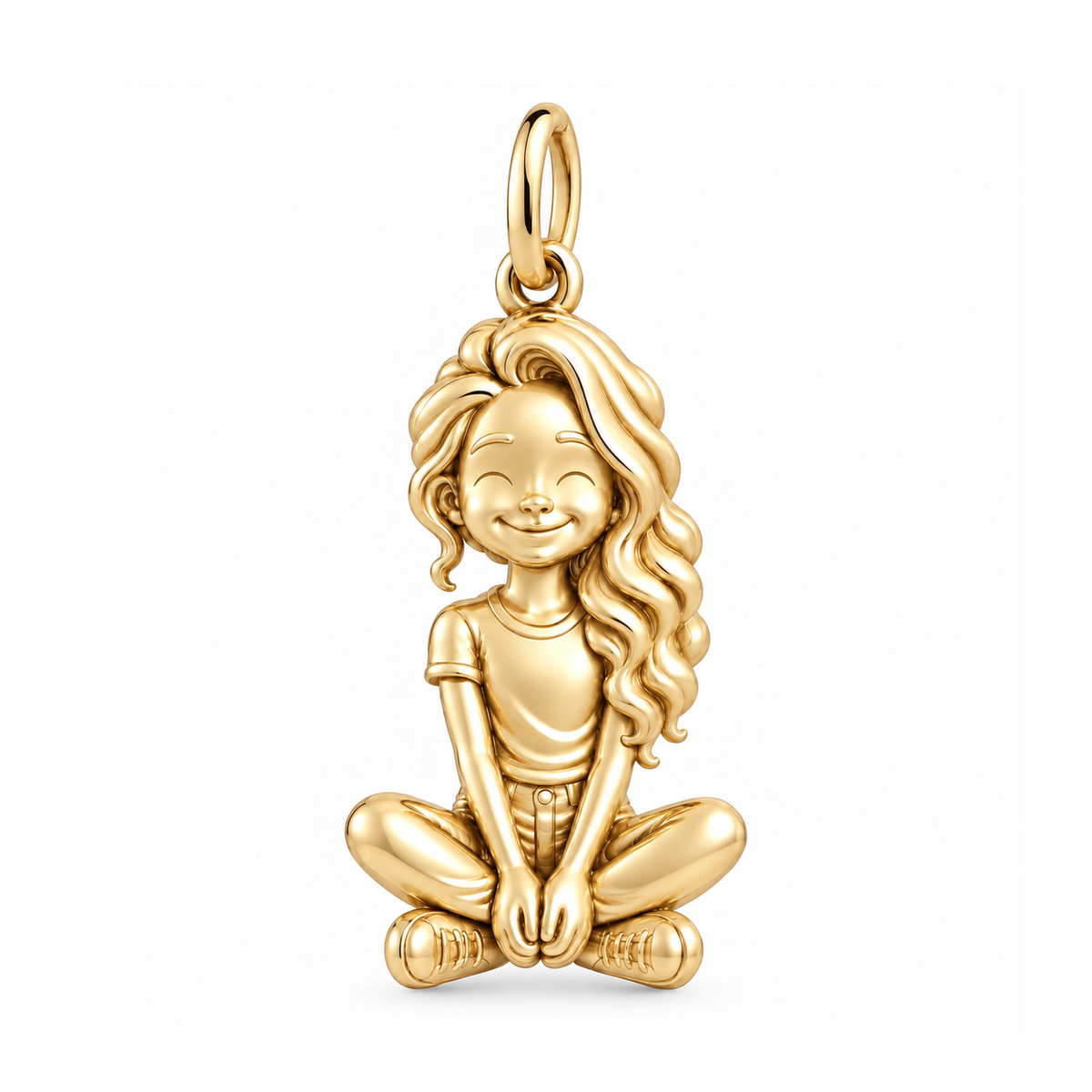 Slim / Side-Swept Waves / Gold — Little Girl Charm | little-girl-charm-2026-09-13