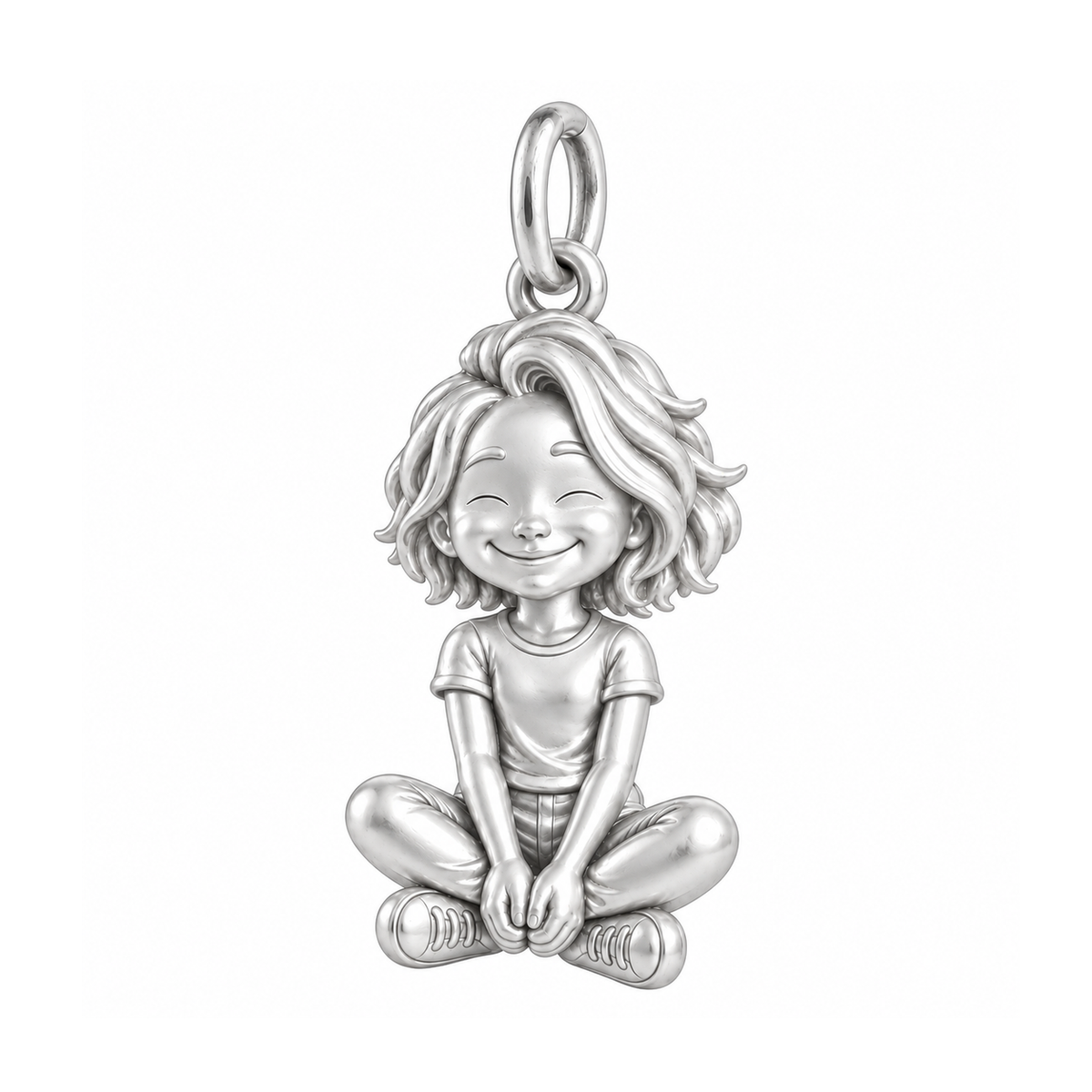Slim / Tousled Bob / Silver — Little Girl Charm | little-girl-charm-2026-09-13