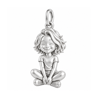 Slim / Tousled Bob / Silver — Little Girl Charm | little-girl-charm-2026-09-13