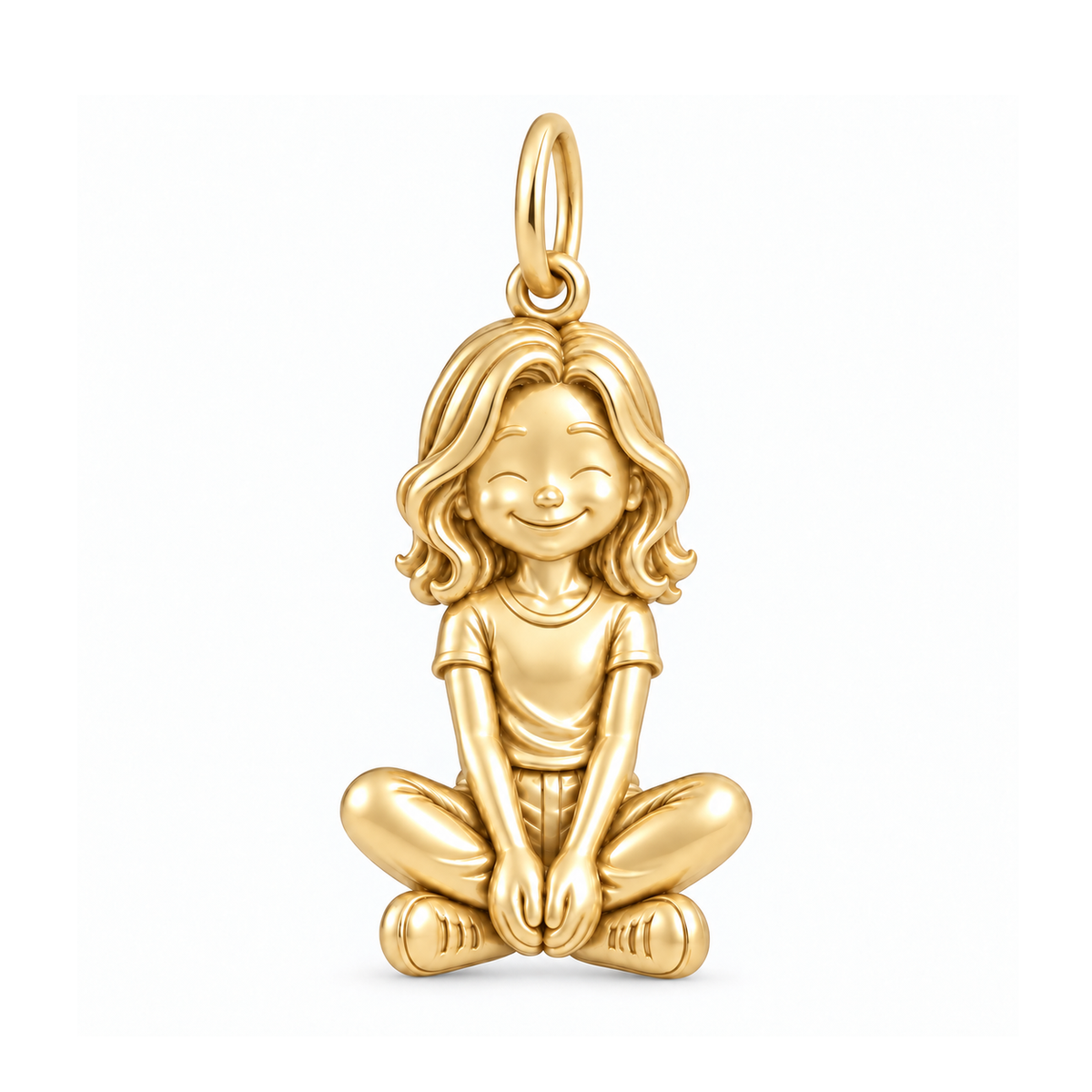 Slim / Wavy Lob / Gold — Little Girl Charm | little-girl-charm-2026-09-13